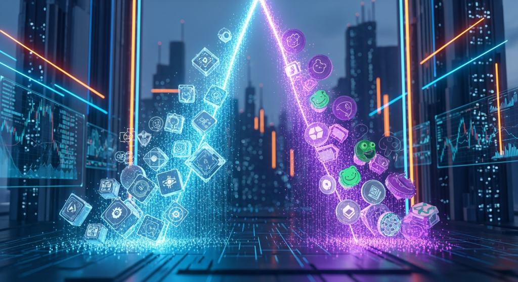 crypto, memecoins, token, ai tokens, tokens outpace memecoins as crypto